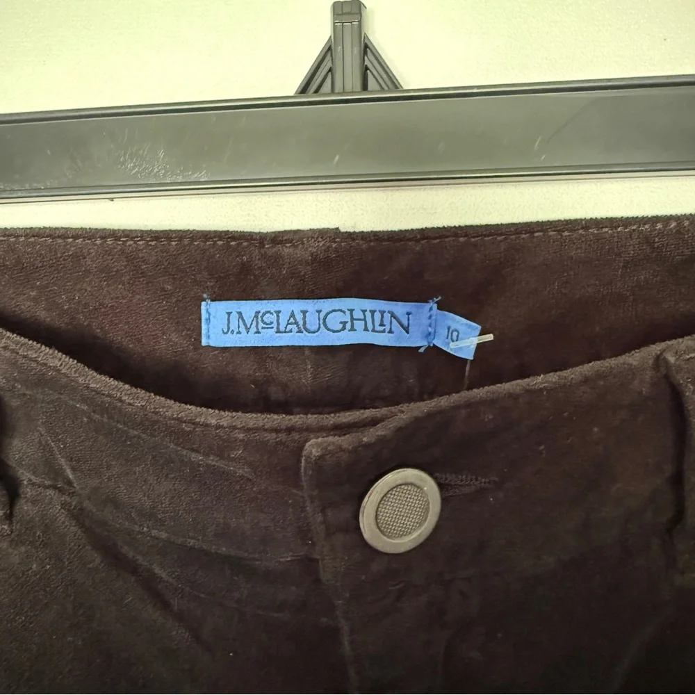 J. McLaughlin NWT LENNI Pants Black Velveteen Size 10 Kick Flare Silhouette A4 - Picture 4 of 8